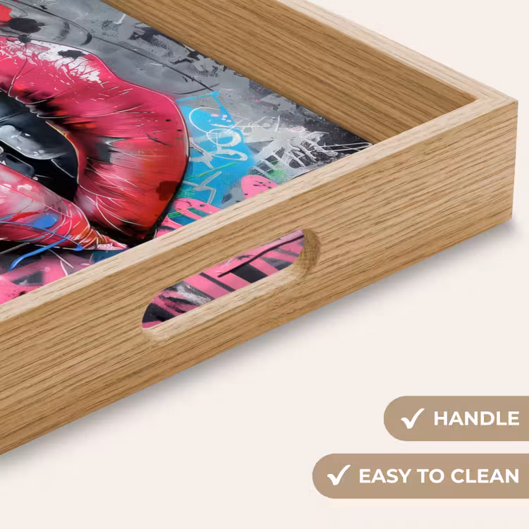 Tray - Lips - Bright pink - Graffiti - Paint stripes — 9