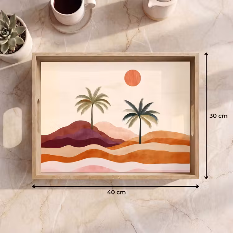 Tray - Palm trees - Abstract - Sun - Hills — 8