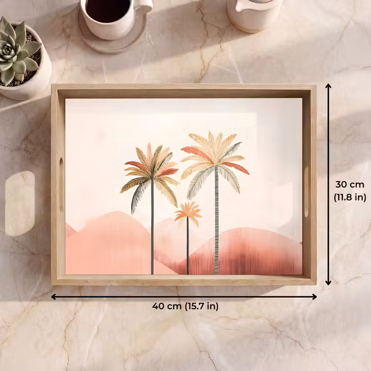 Tray - Palm trees - Hills - Minimalist - Soft pink — 7