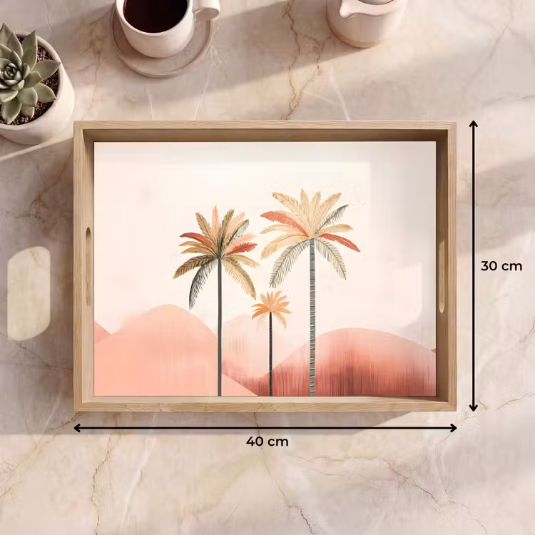 Tray - Palm trees - Hills - Minimalist - Soft pink — 8