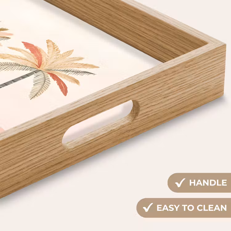 Tray - Palm trees - Hills - Minimalist - Soft pink — 9