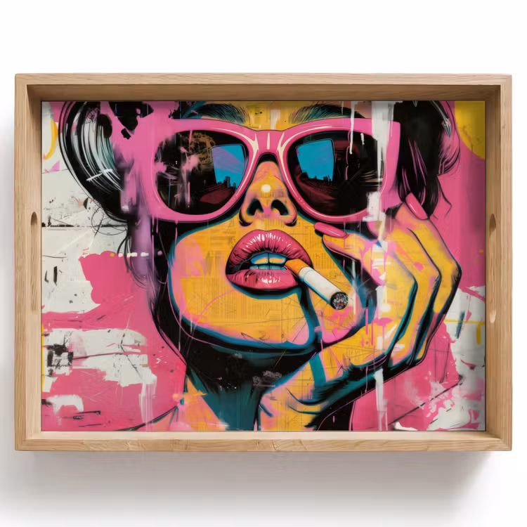 Tray - Portrait - Woman - Abstract - Sunglasses — 1