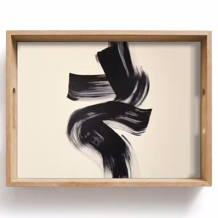Tray - Stripes - Black - Abstract — 1
