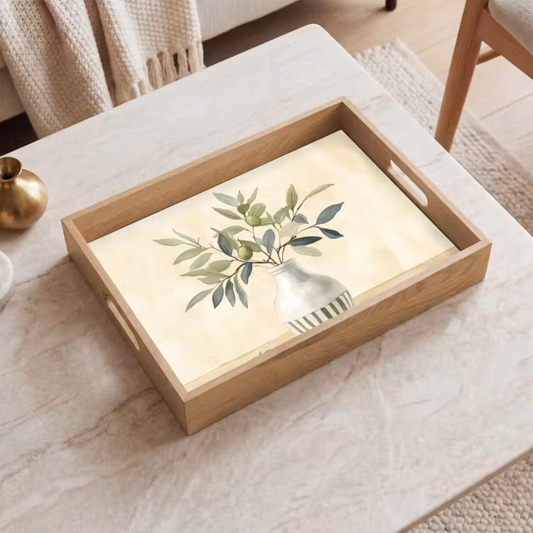 Tray - Vase - Ceramic - Olive branches — 2