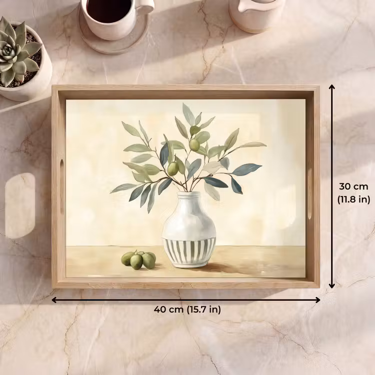 Tray - Vase - Ceramic - Olive branches — 7