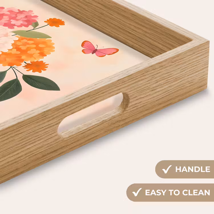Tray - Vase - Flowers - Butterfly - Red — 9