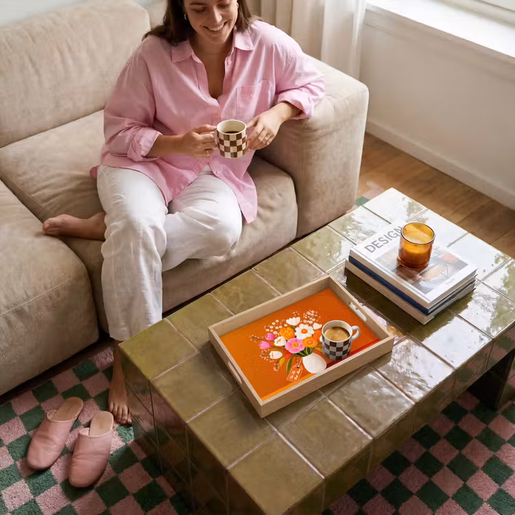 Tray - Vase - Flowers - Orange — 4