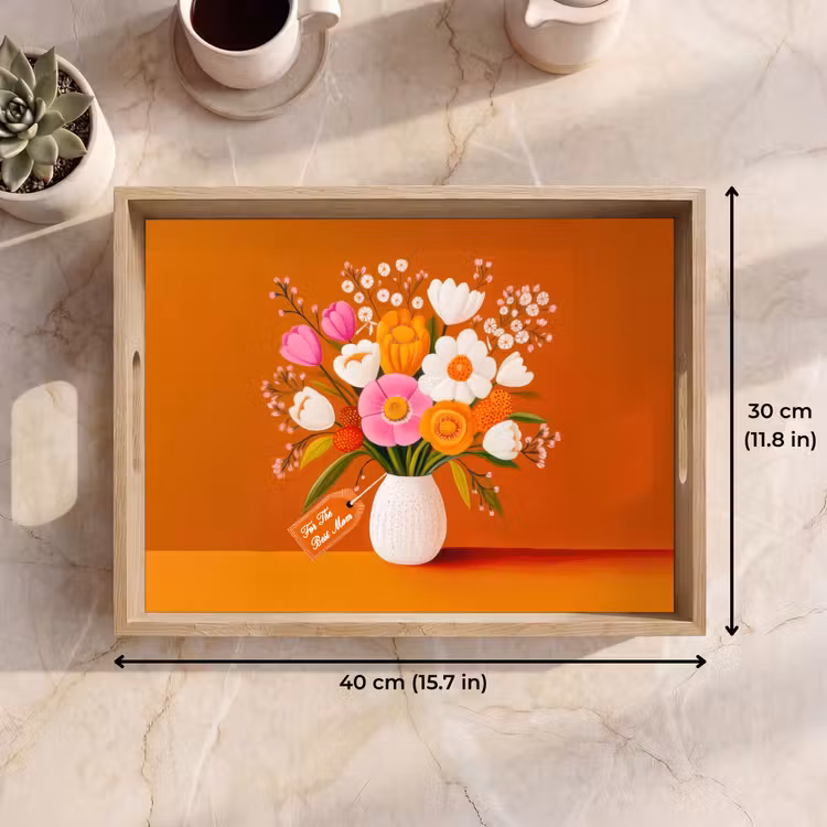 Tray - Vase - Flowers - Orange — 7