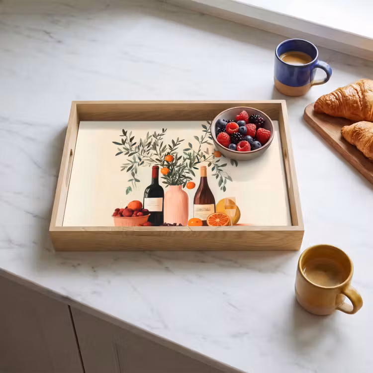 Tray - Wine bottles - Branches - Oranges — 3