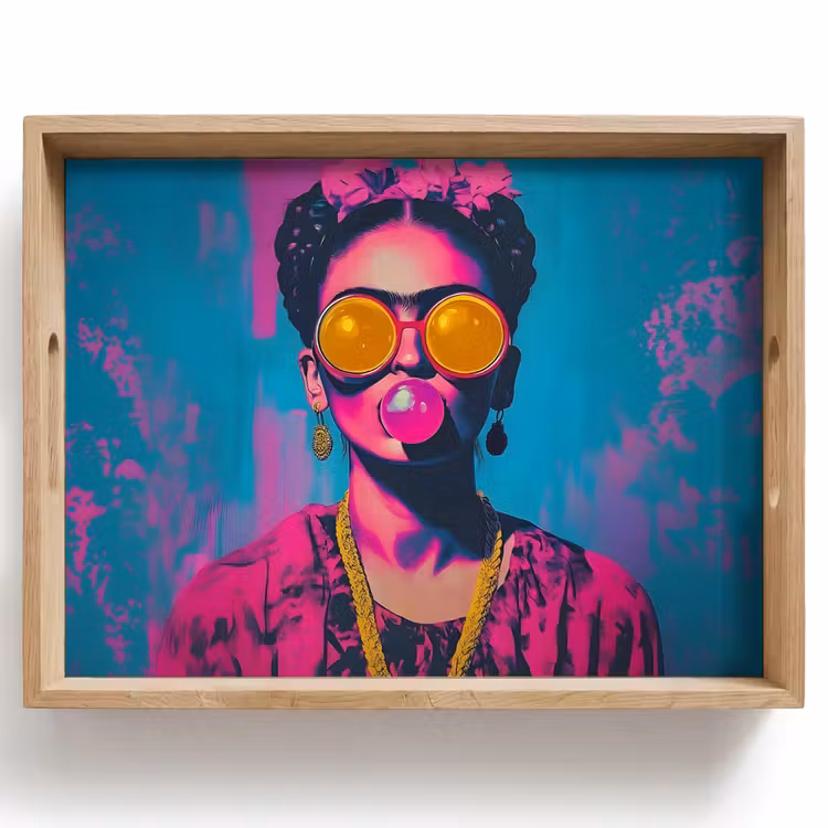 Tray - Woman - Chewing gum - Sunglasses - Orange — 1