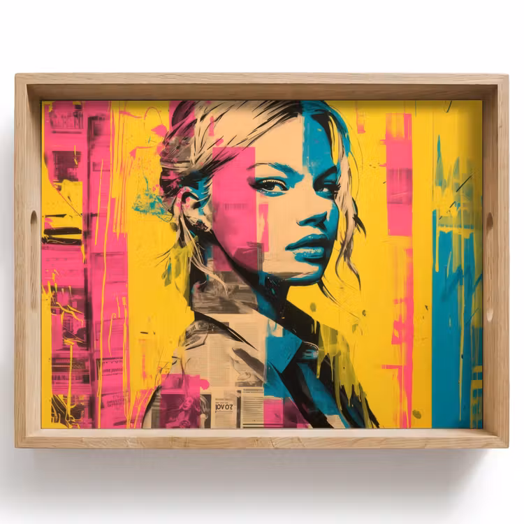 Tray - Woman - Paint stripes - Colored — 1