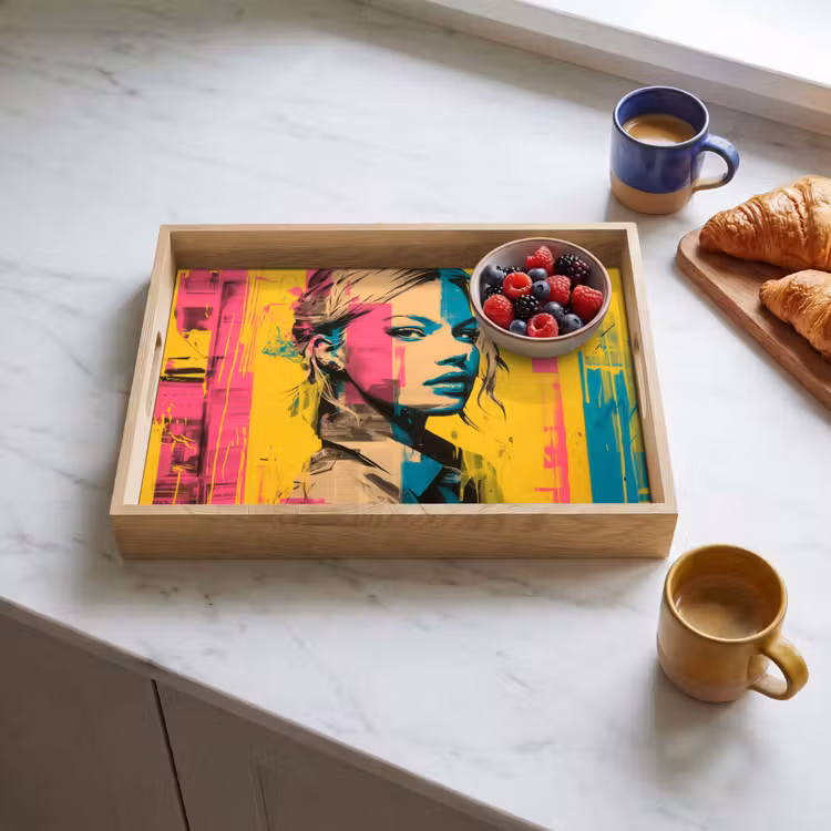 Tray - Woman - Paint stripes - Colored — 3