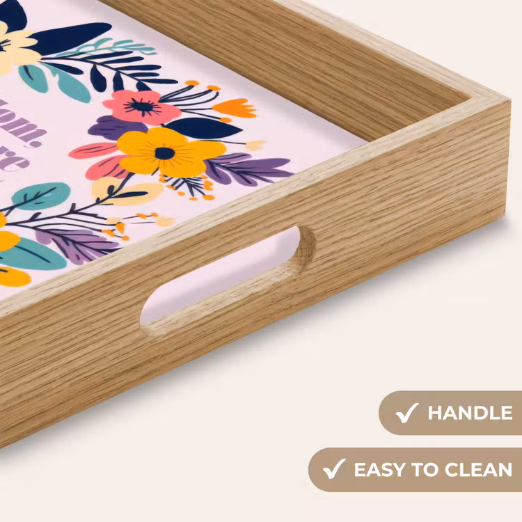 Tray - Wreath of flowers - Colorful - Mother — 9