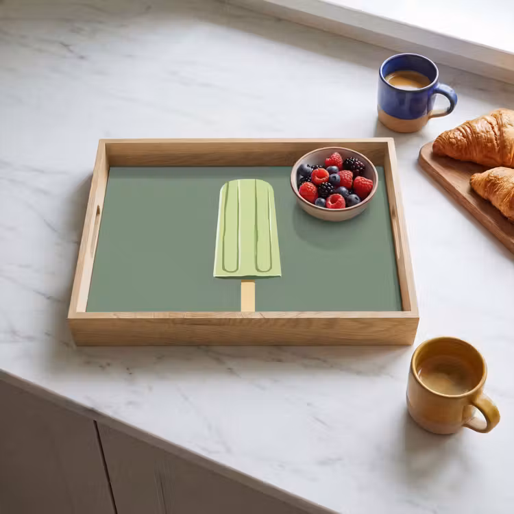 Tray - Green - Water ice cream - Stick - Illustration — 3