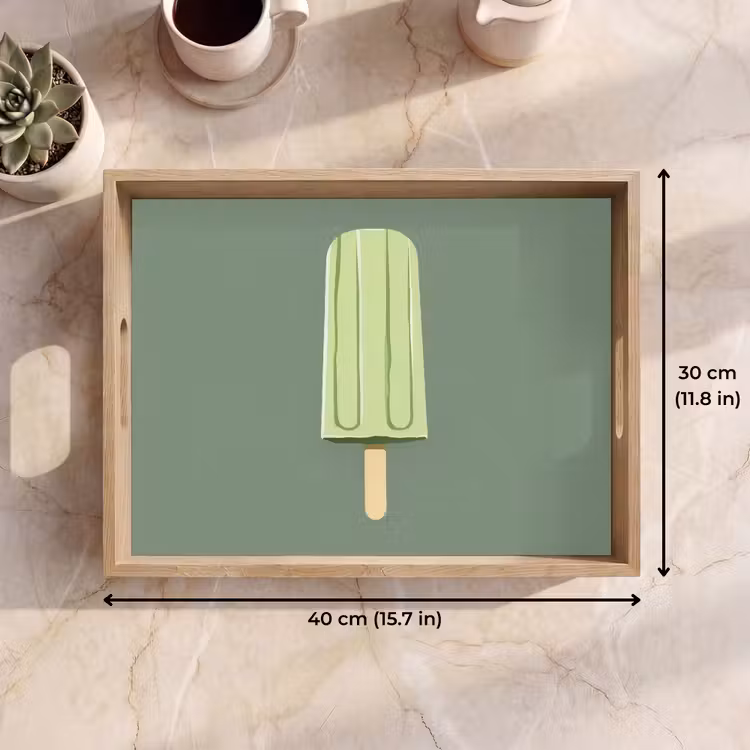 Tray - Green - Water ice cream - Stick - Illustration — 7