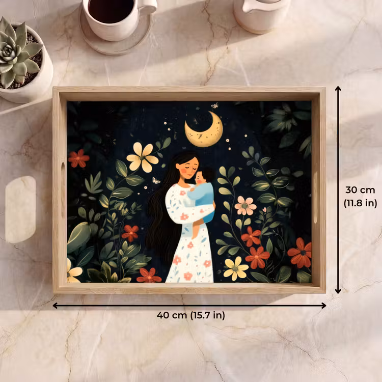Tray - Mother - Child - Colorful - Flowers — 7
