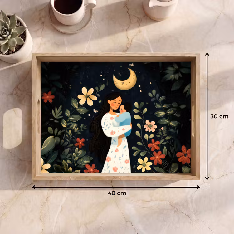 Tray - Mother - Child - Colorful - Flowers — 8