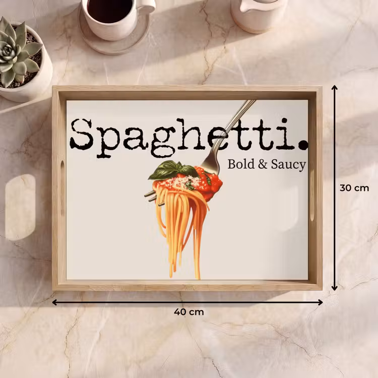 Tray - Spaghetti - tomato sauce - Parmesan cheese — 8