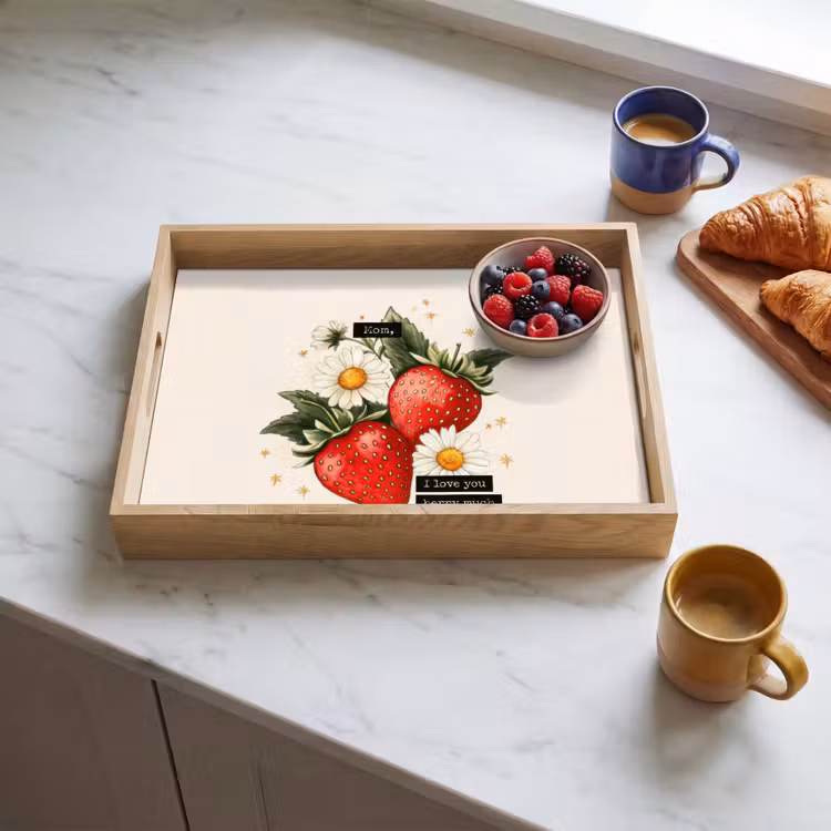Tray - Strawberries - Daisies - Quote - Stars — 3