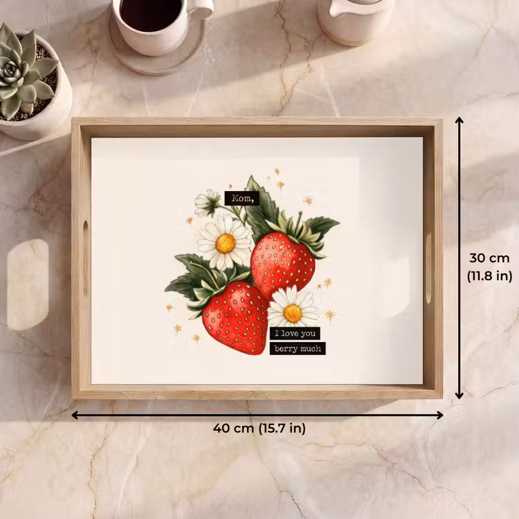 Tray - Strawberries - Daisies - Quote - Stars — 7