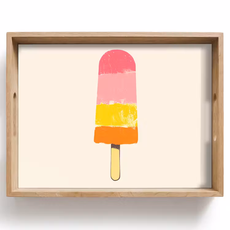 Tray - Water ice cream - Retro - Stick - Pink — 1