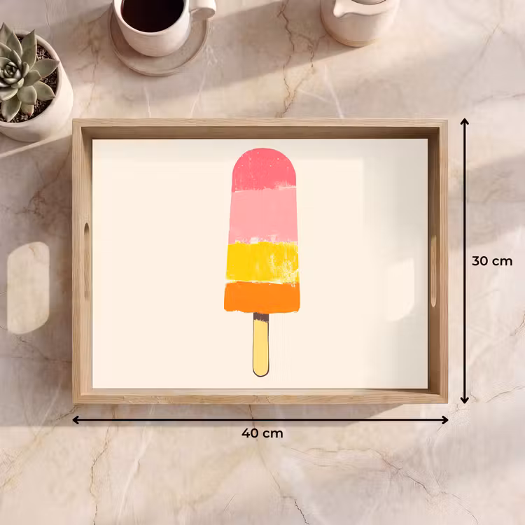 Tray - Water ice cream - Retro - Stick - Pink — 8
