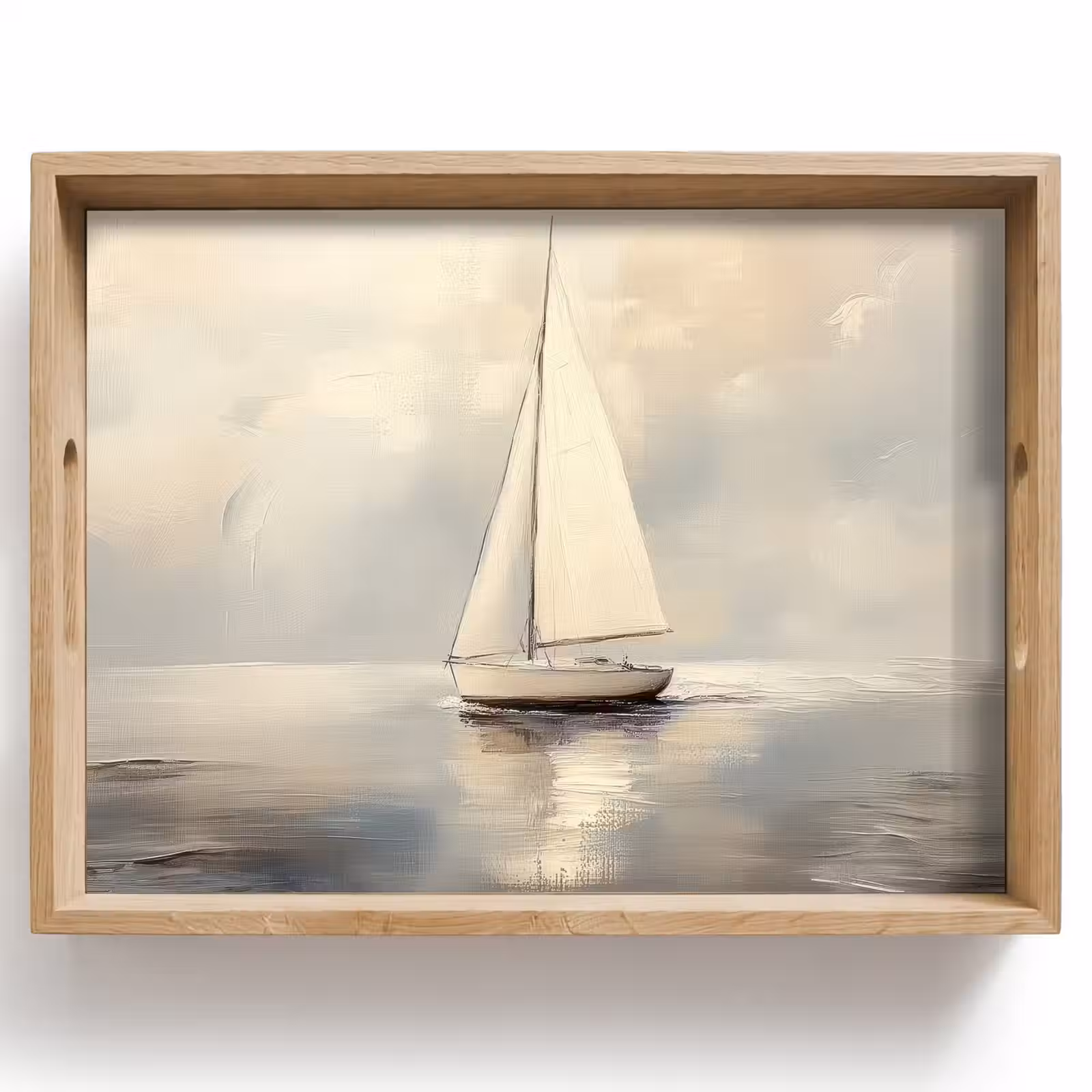 Tray - Sailing ship - Sea - Cloudy — 1