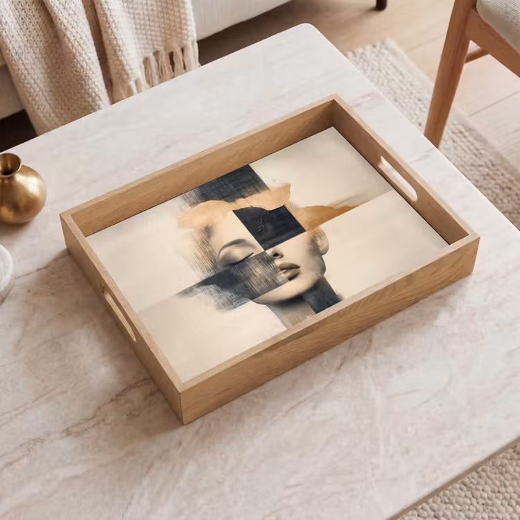 Tray - Gold - Woman - Rectangles — 2