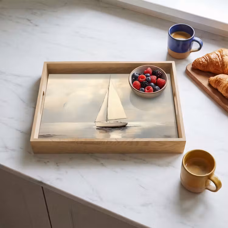 Tray - Sailing ship - Sea - Cloudy — 3