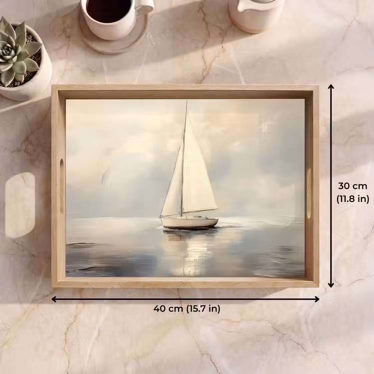 Tray - Sailing ship - Sea - Cloudy — 7
