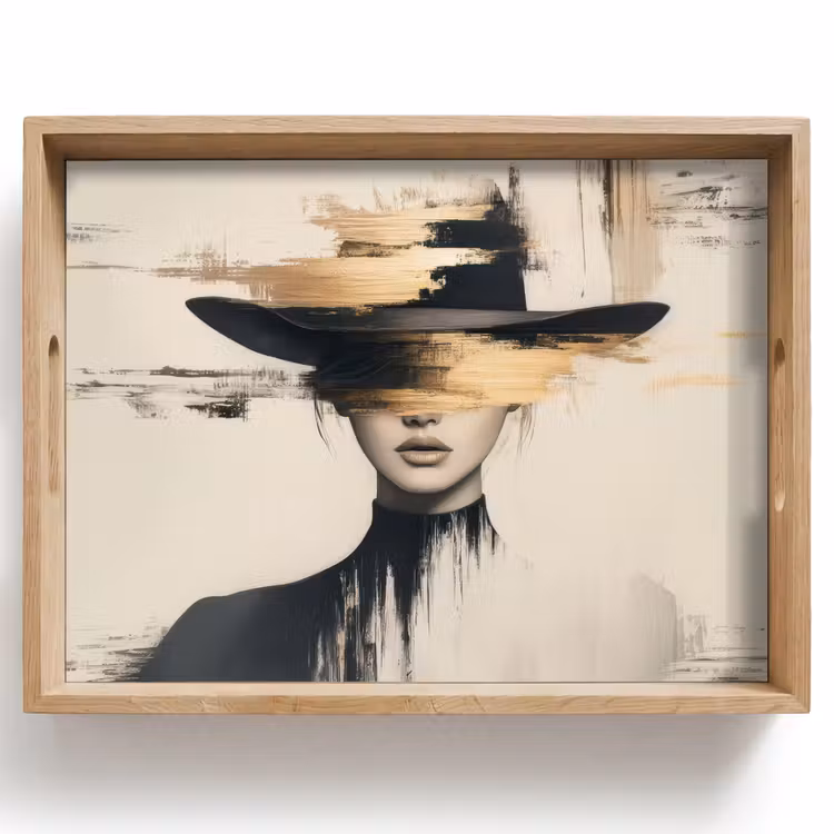Tray - Woman - Hat - Paint — 1