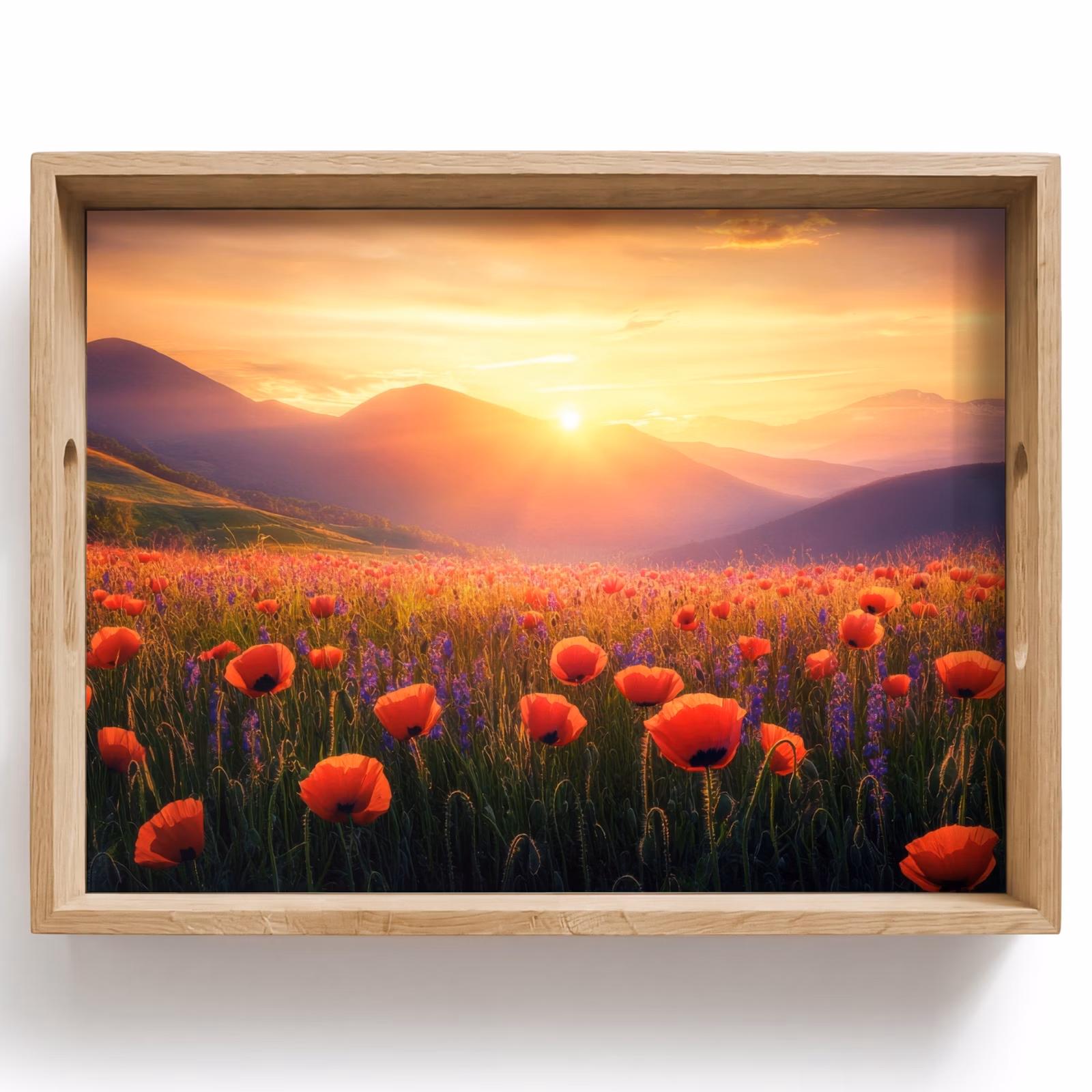Tray - Landscape - Sunset - Field of flowers — 1