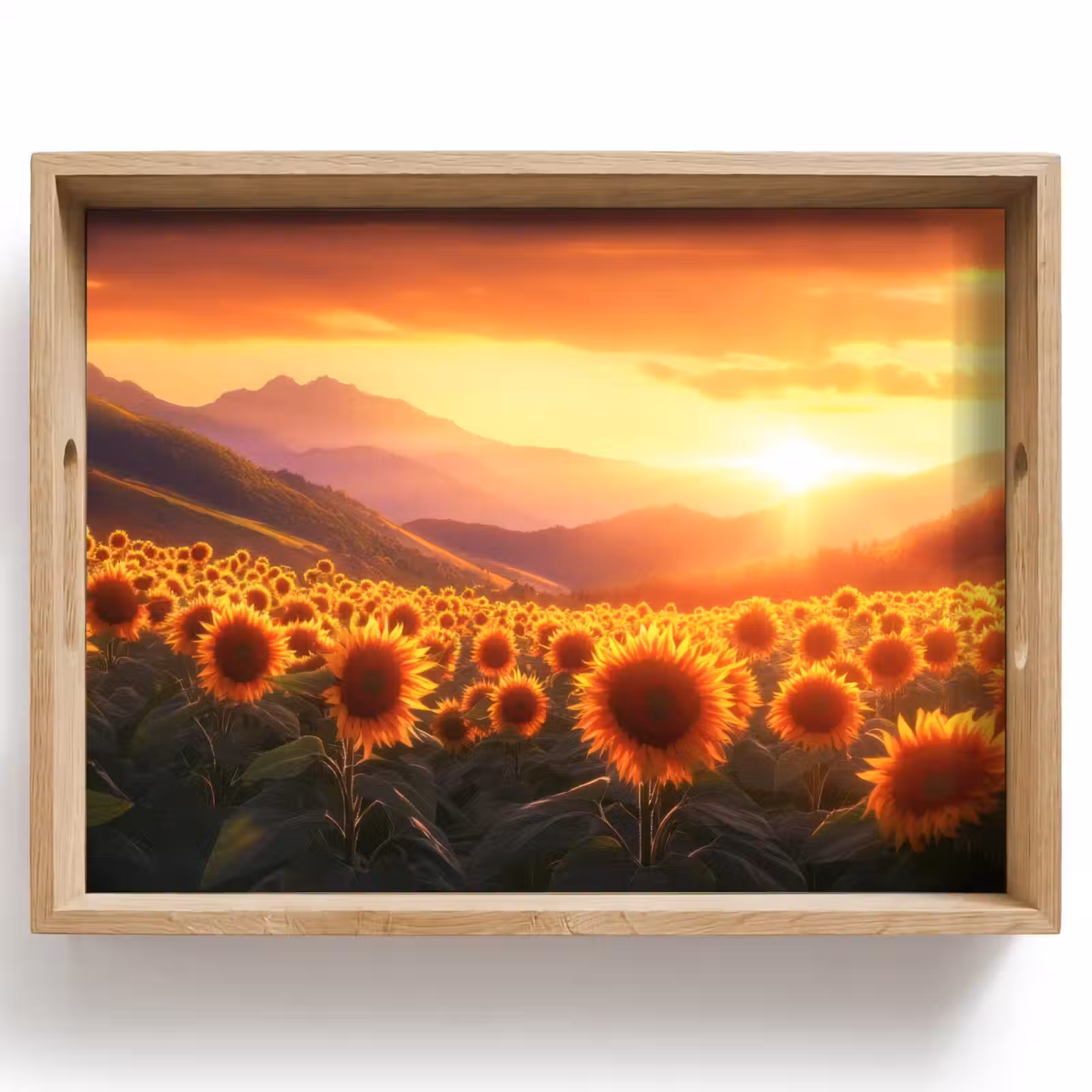 Tray - Sunflowers - Sunset - Landscape — 1