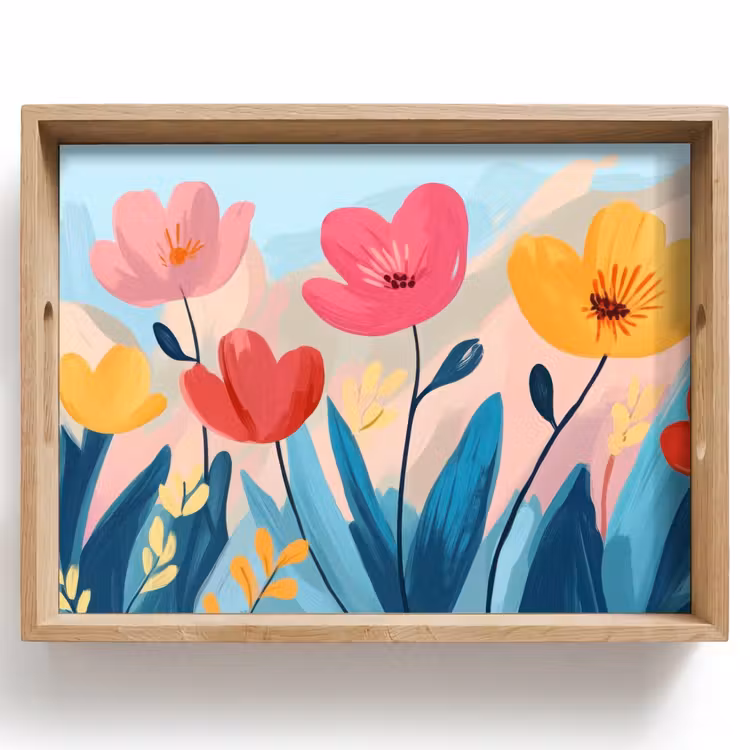 Tray - Illustration - Flowers - Colorful — 1
