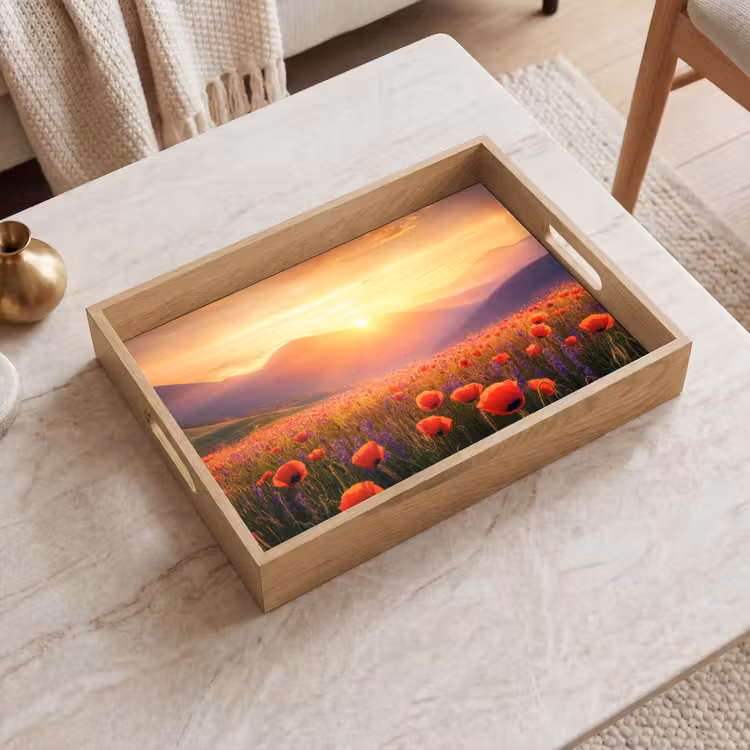 Tray - Landscape - Sunset - Field of flowers — 2