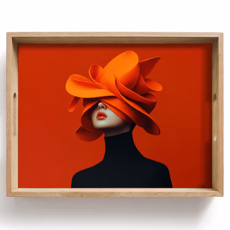 Tray - Orange - Hat - Woman — 1