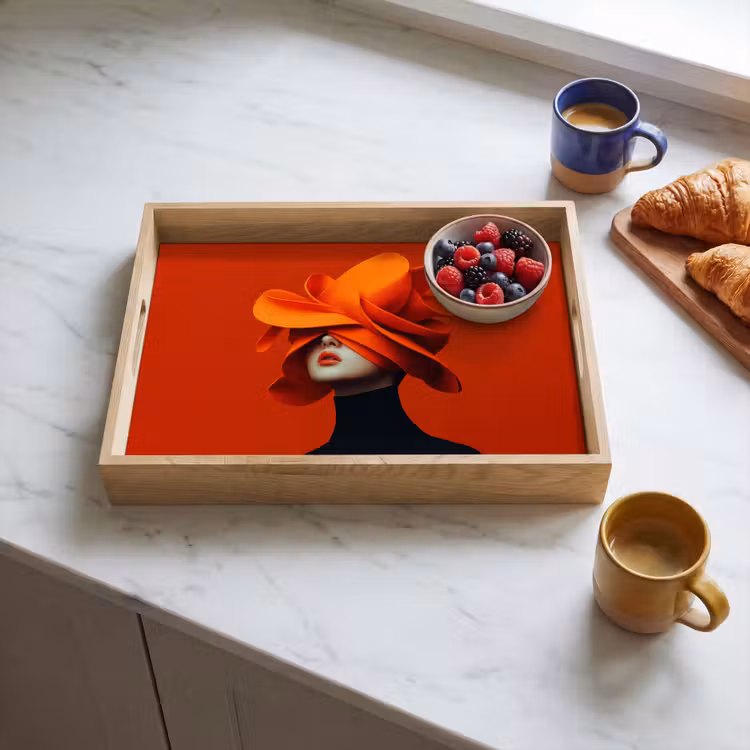 Tray - Orange - Hat - Woman — 3