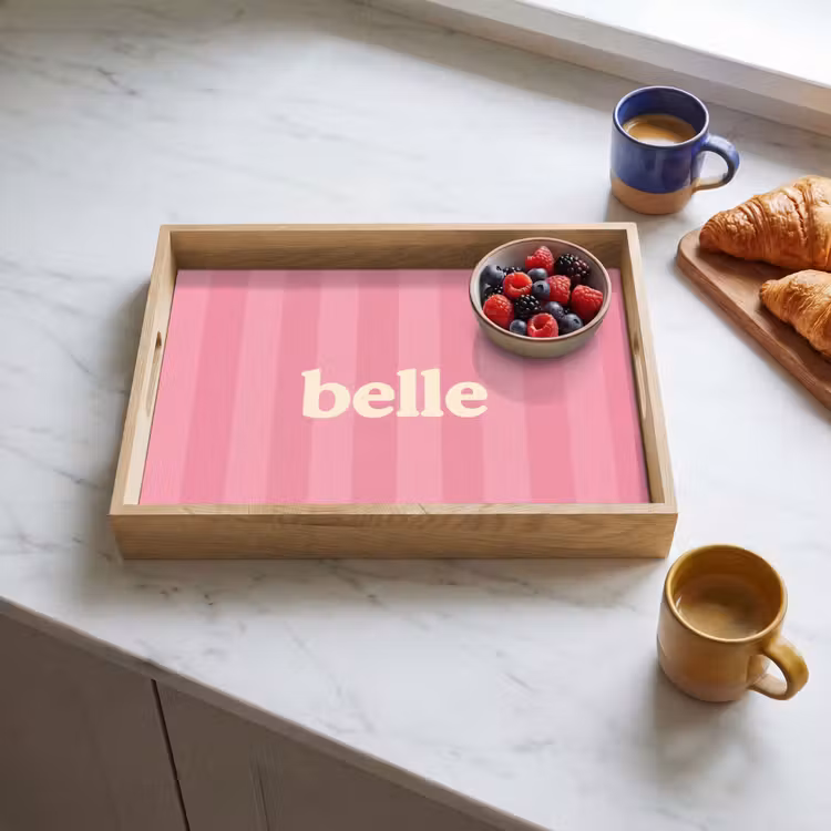 Tray - Pink - Striped - Belle — 3