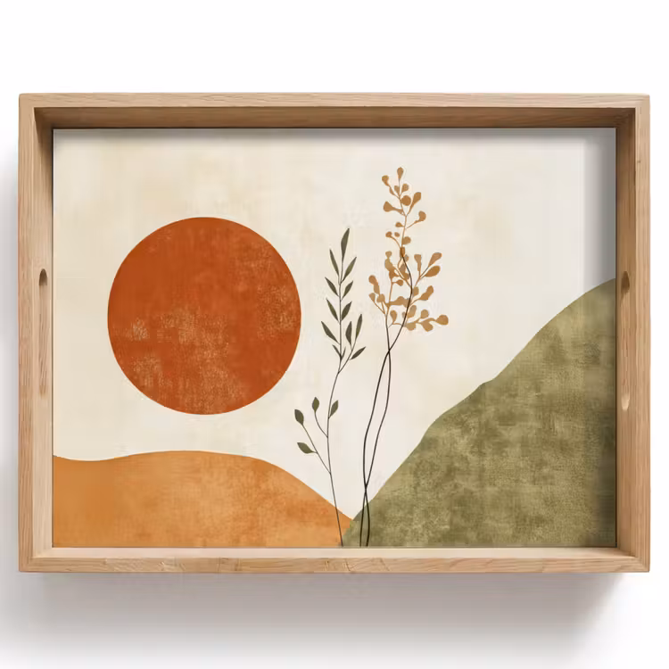 Tray - Sun - Abstract - Branches - Orange — 1