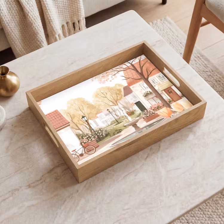 Tray - Village square - Fountain - Tulips — 2