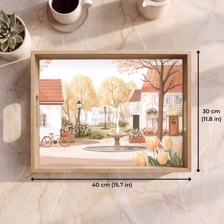 Tray - Village square - Fountain - Tulips — 7