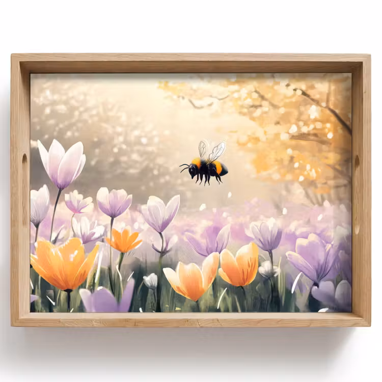 Tray - Violets - bee - Sunlight — 1