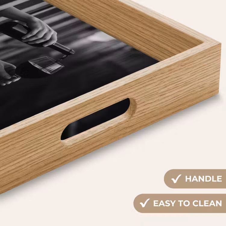 Tray - Wine bottle - Glass - Hands - Window — 9