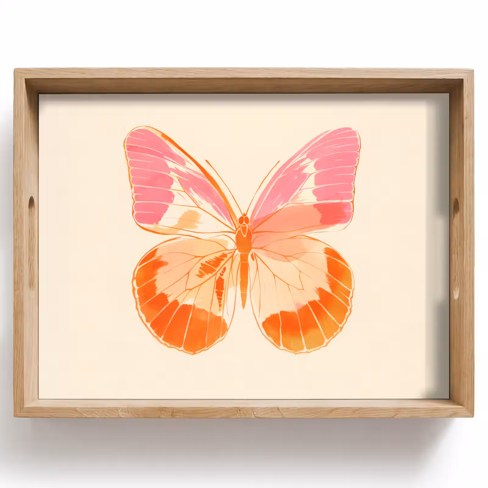 Tray - Orange - Butterfly - Minimalist — 1