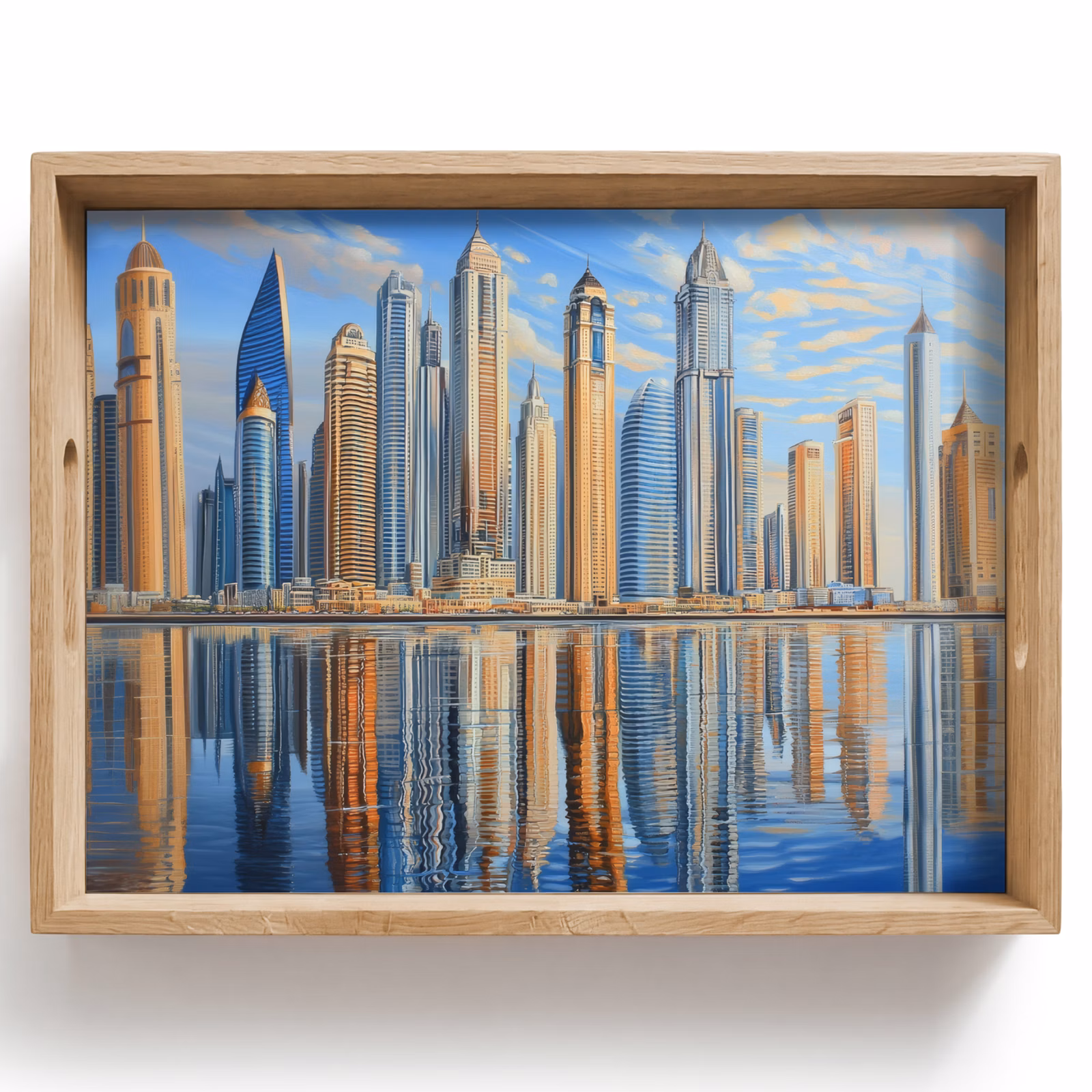 Tray - Skyline - Skyscrapers - Water - Blue — 1