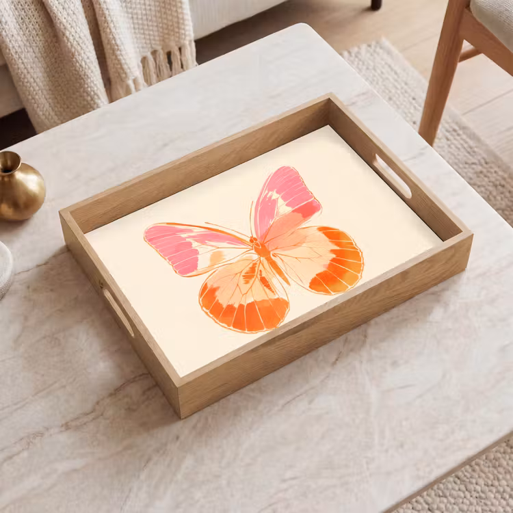 Tray - Orange - Butterfly - Minimalist — 2