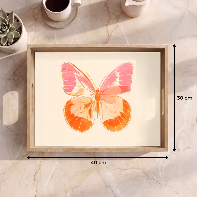 Tray - Orange - Butterfly - Minimalist — 8