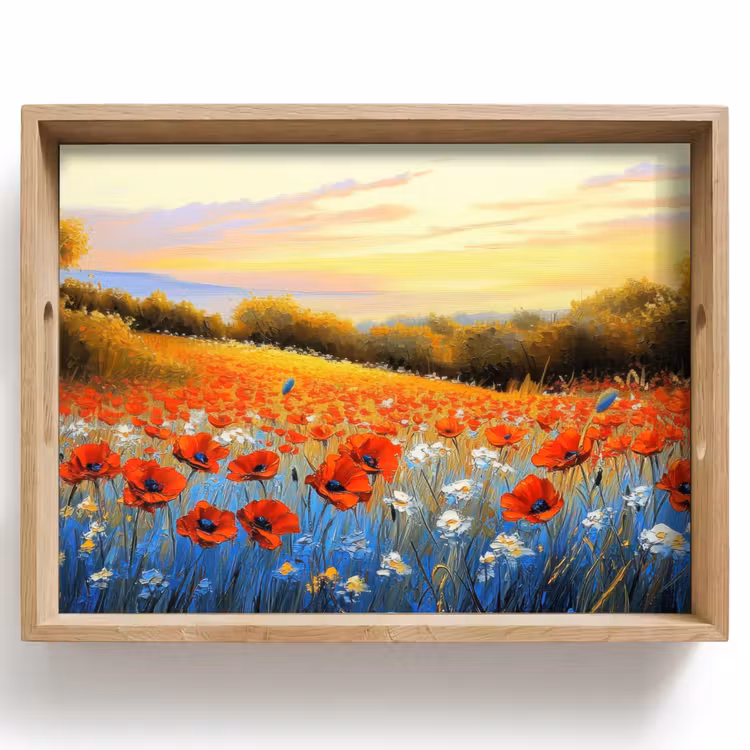 Tray - Poppy - Field of flowers - Colorful — 1