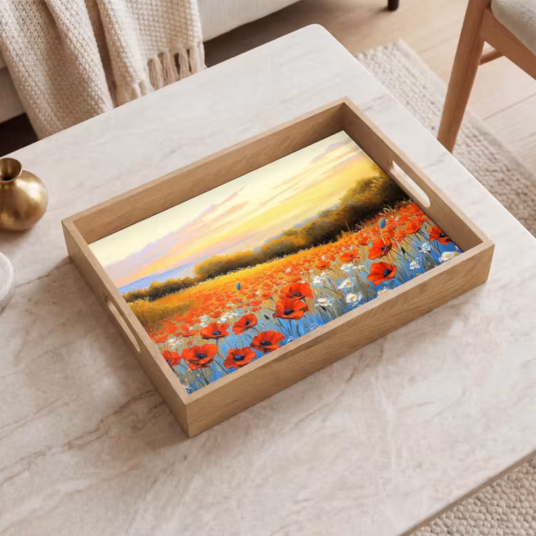 Tray - Poppy - Field of flowers - Colorful — 2