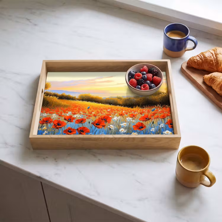 Tray - Poppy - Field of flowers - Colorful — 3
